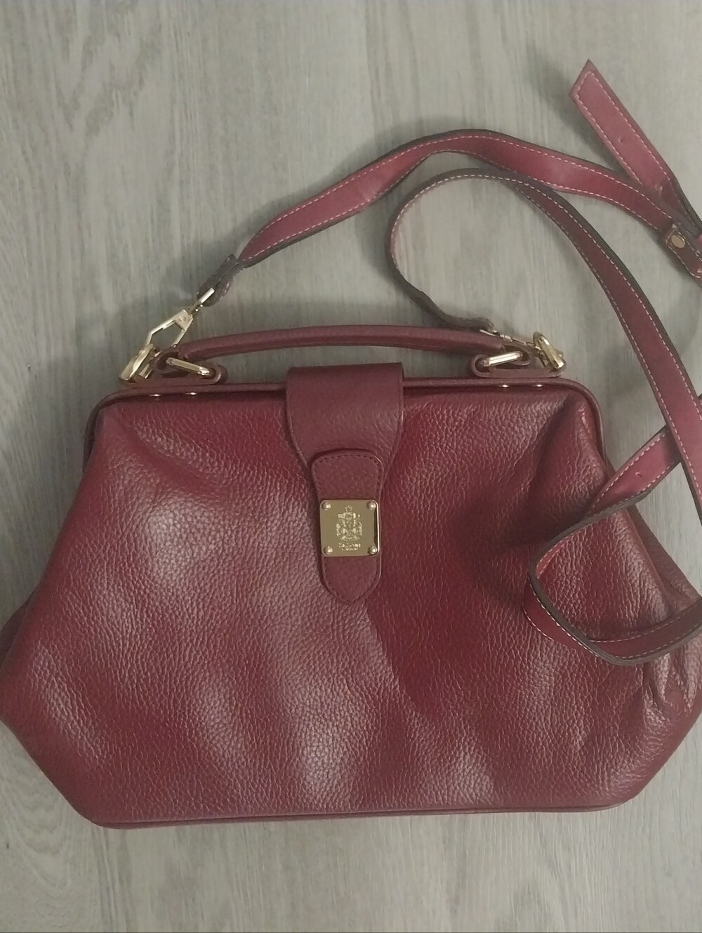 St. Scott Leather Satchel - Burgundy
